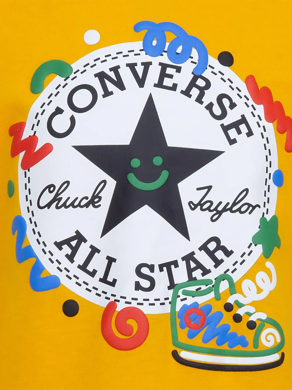 Converse Squiggle Patch Cotton Shorts Set In Multi