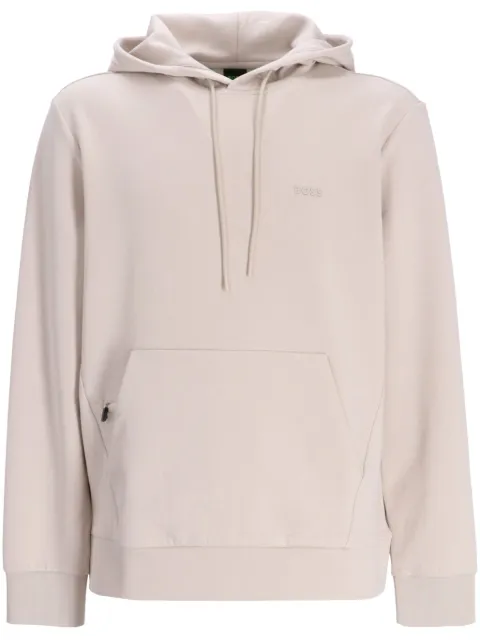 BOSS logo-appliqué jersey hoodie