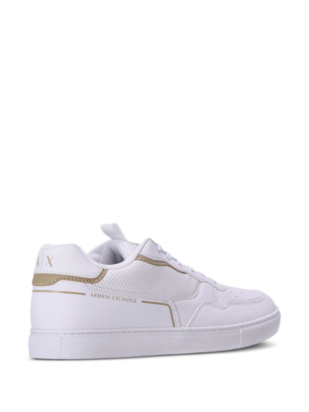 Shop Armani Exchange Logo-print Panelled Sneakers In White