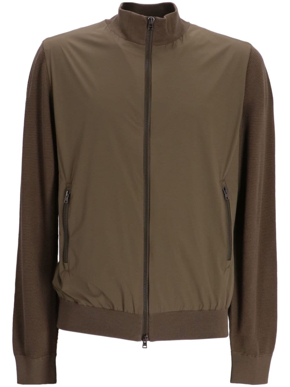 Herno Panelled Cotton Jacket In Green