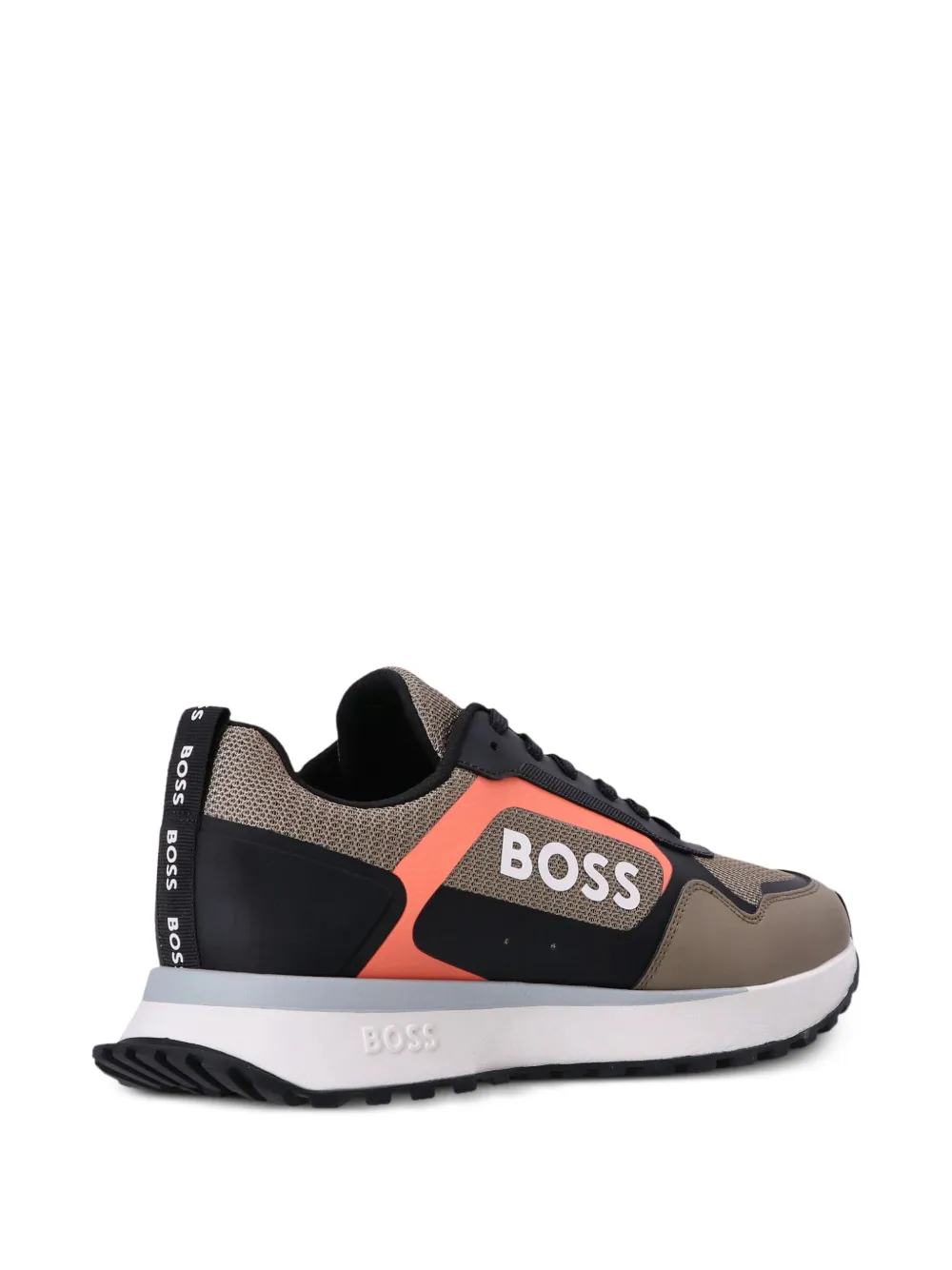 BOSS logo-print mesh sneakers Brown