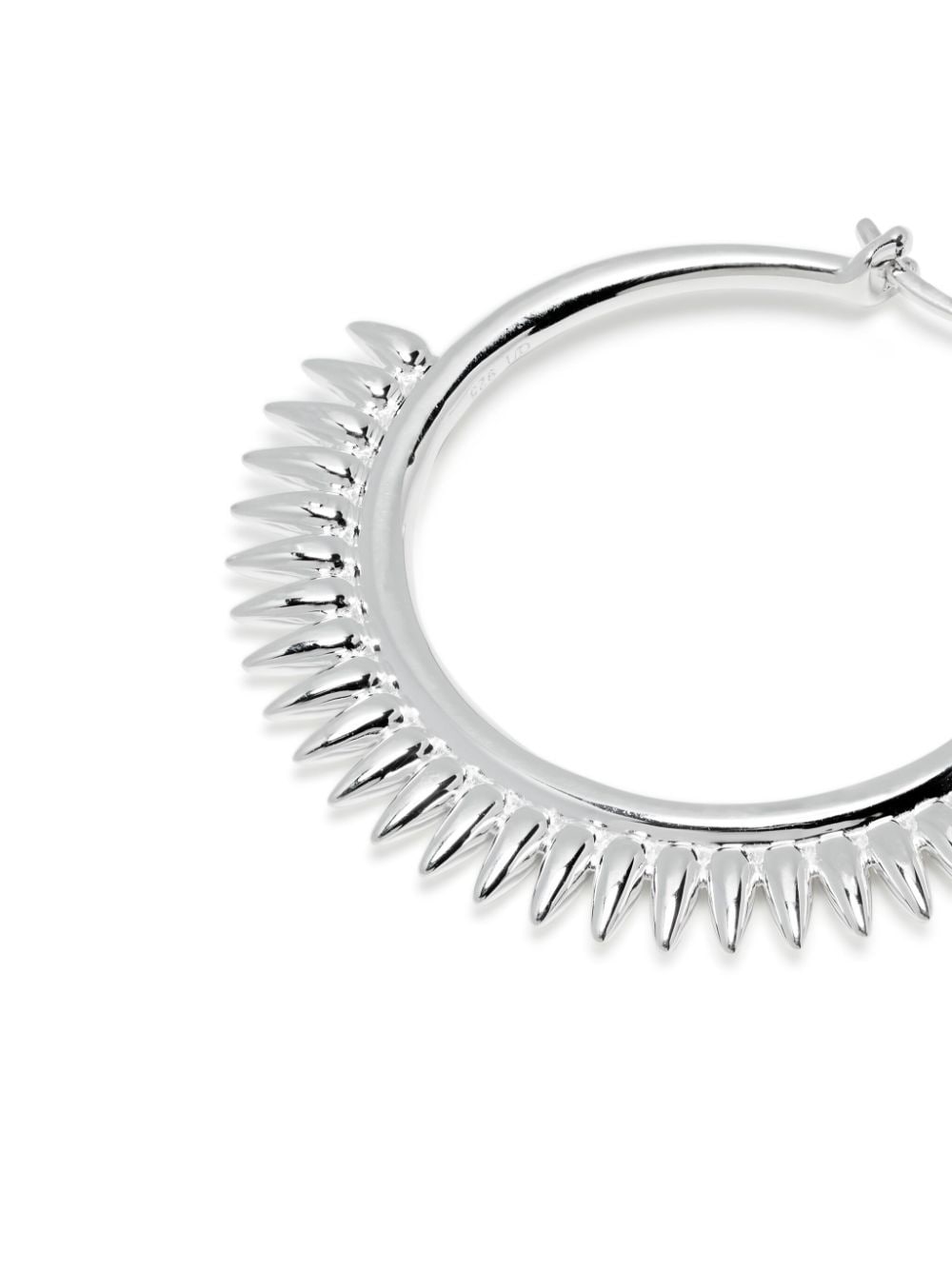 Shop Dinny Hall Large Sunbeam Fringe Hoop Earrings In Silver