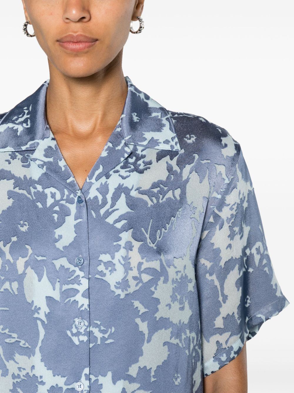 Kenzo Cropped shirt met camouflageprint Blauw