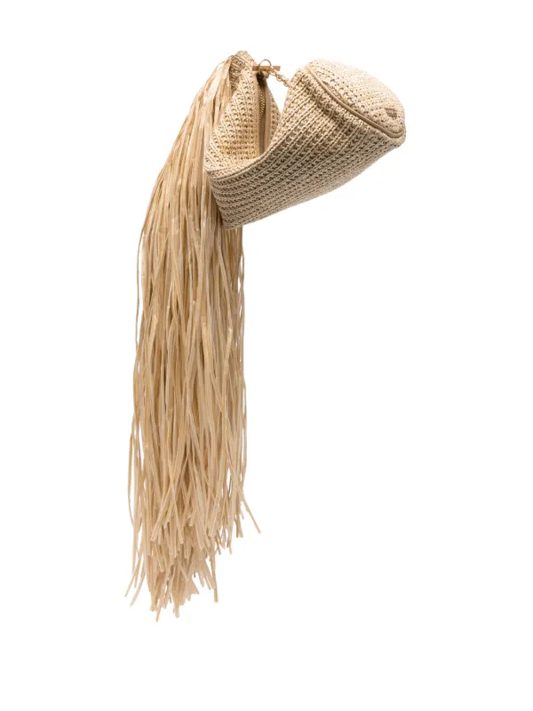 Cult Gaia Viera Raffia Clutch Bag | Neutrals | FARFETCH