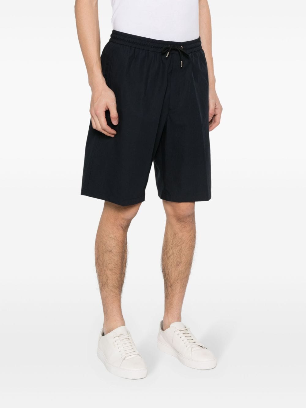 Shop Paul Smith Drawstring-waist Organic-cotton Shorts In Blue
