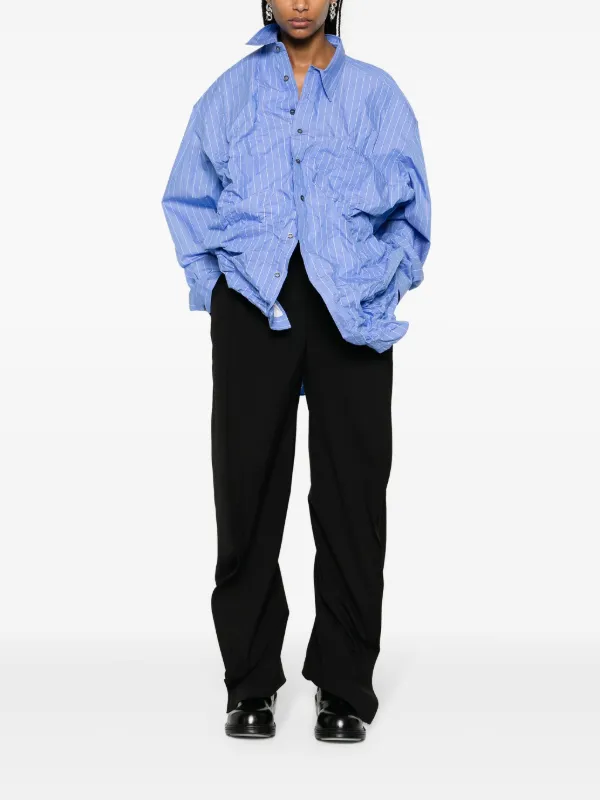 Y/Project embroidered-logo Cotton Shirt | Blue | FARFETCH