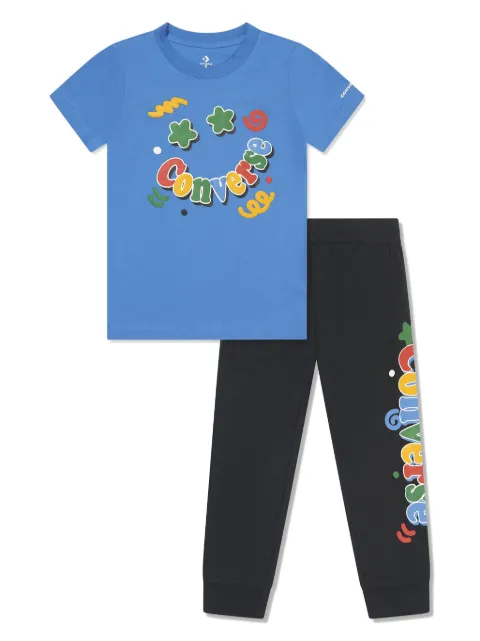 Converse Kids Squiggle cotton jersey tracksuit