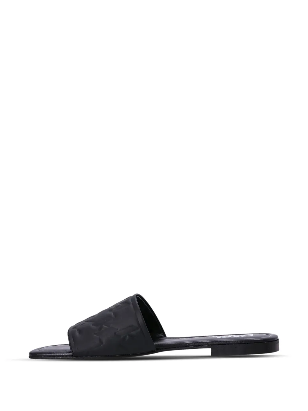 Shop Karl Lagerfeld Brio Leather Slides In Black