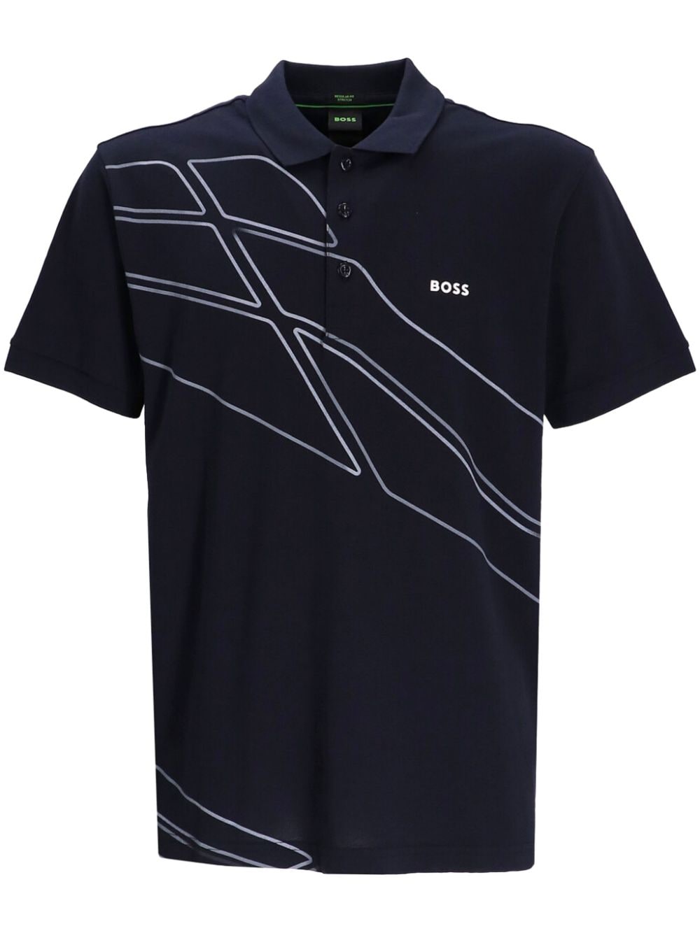BOSS Poloshirt met logoprint Blauw