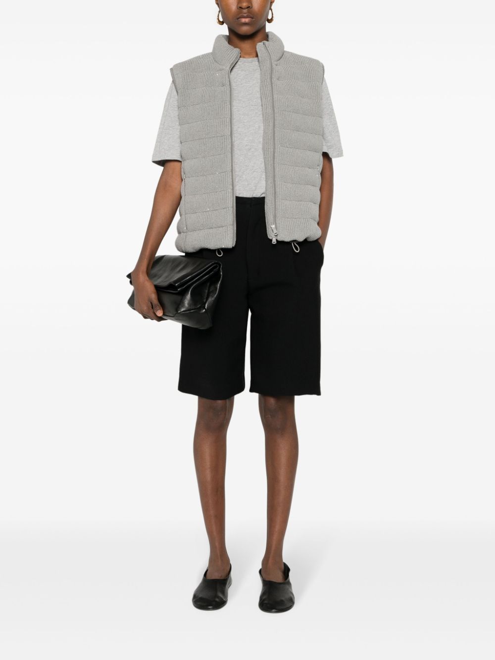 Shop Brunello Cucinelli Sequin-embellished Padded Gilet In Grey