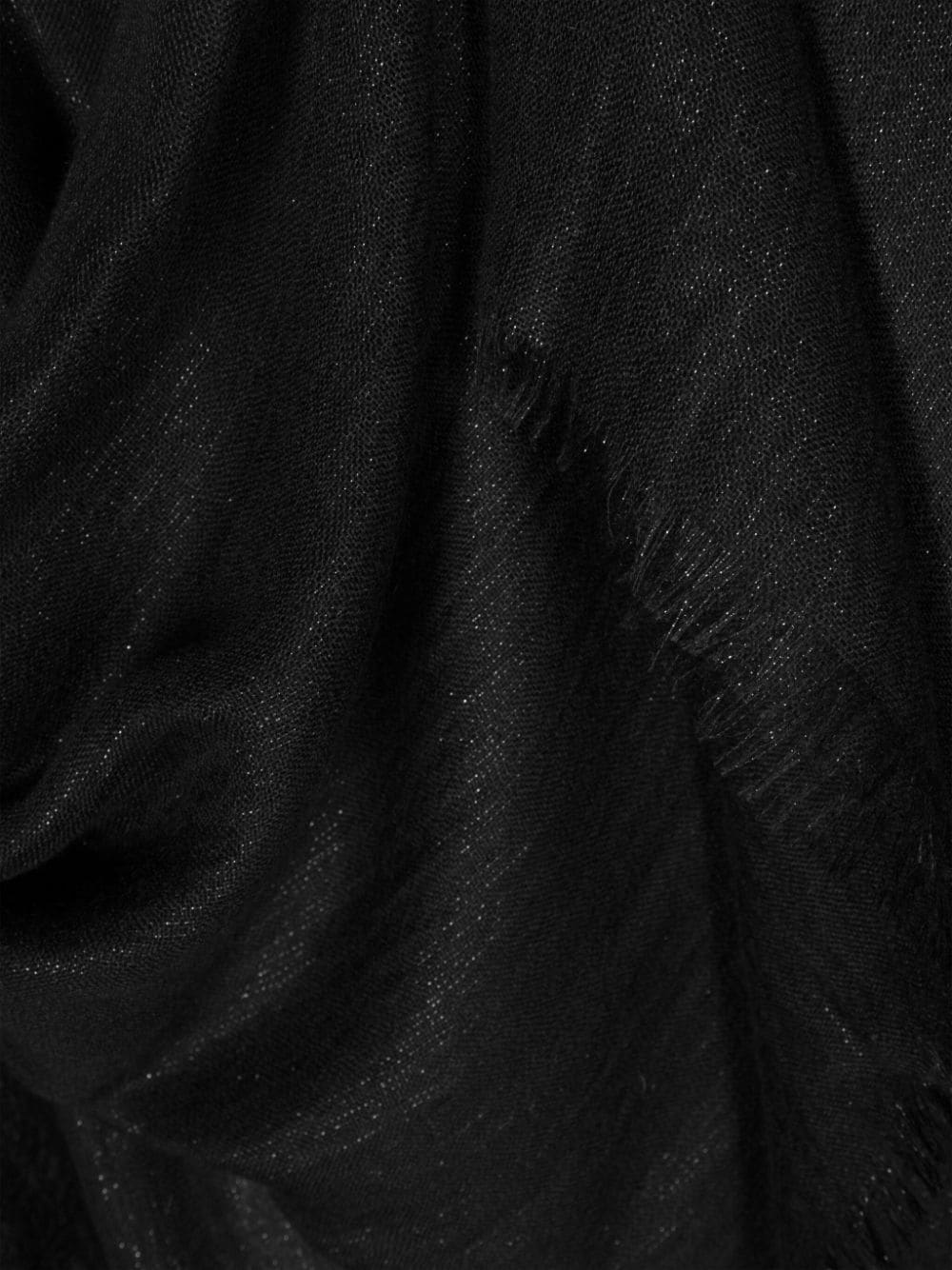 Shop Fabiana Filippi Metallic-threading Frayed Scarf In Black