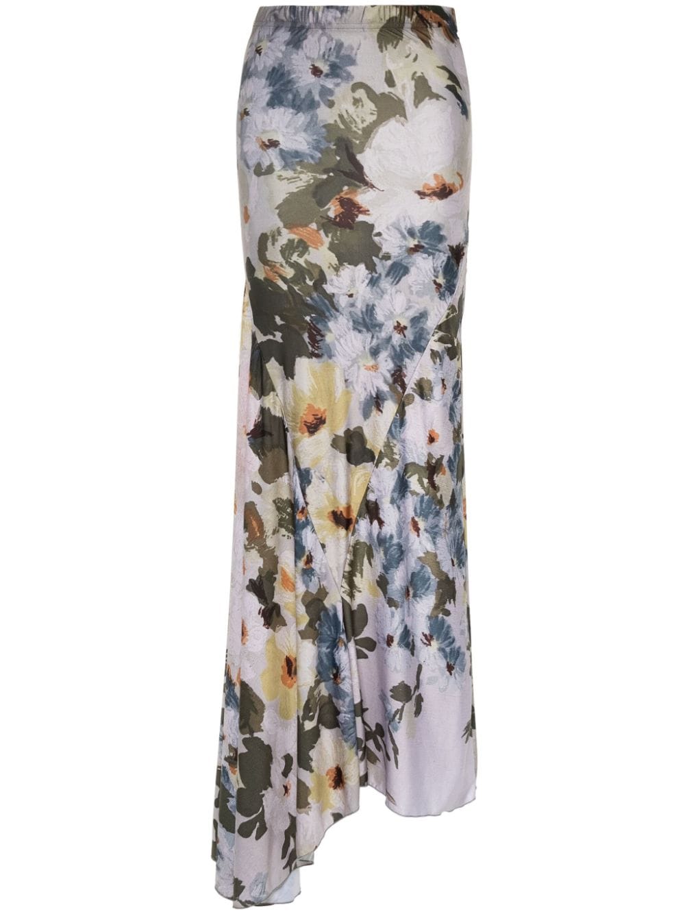 Barbara Bologna Floral-print Maxi Skirt In Grey