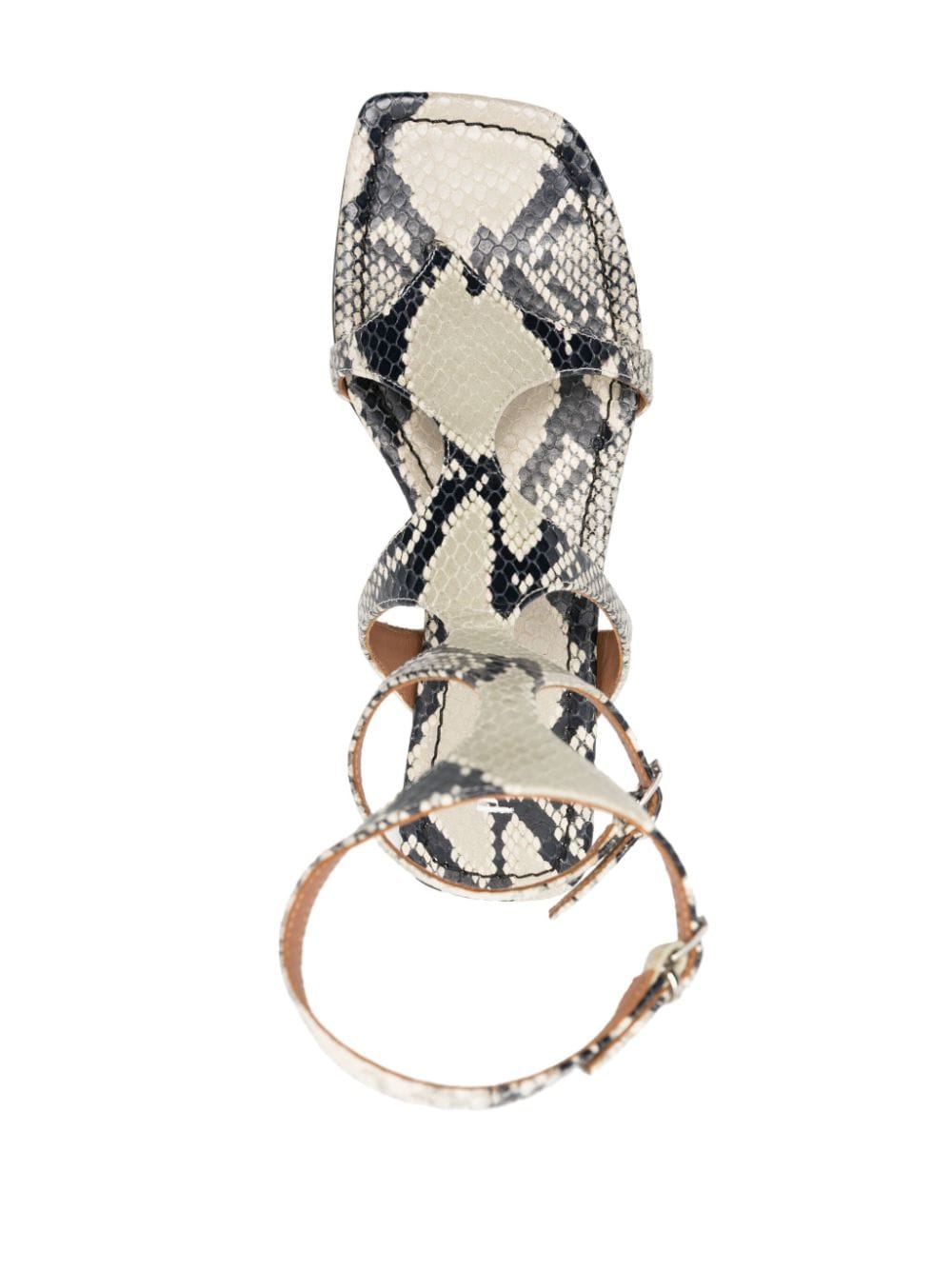 Shop Paris Texas Uma Snakeskin-effect Sandals In Neutrals