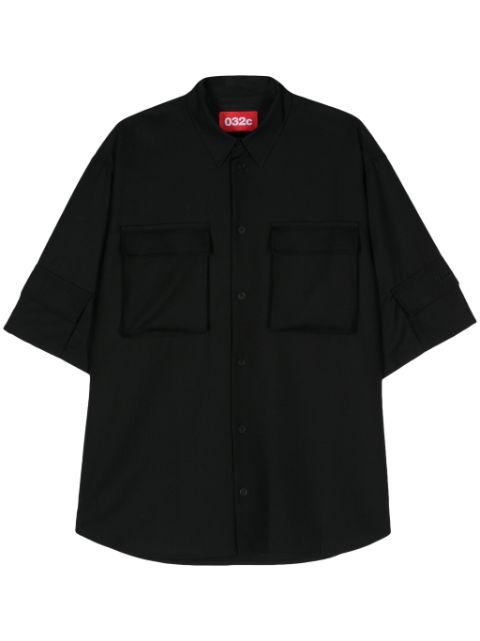 032c logo-embroidered wool shirt