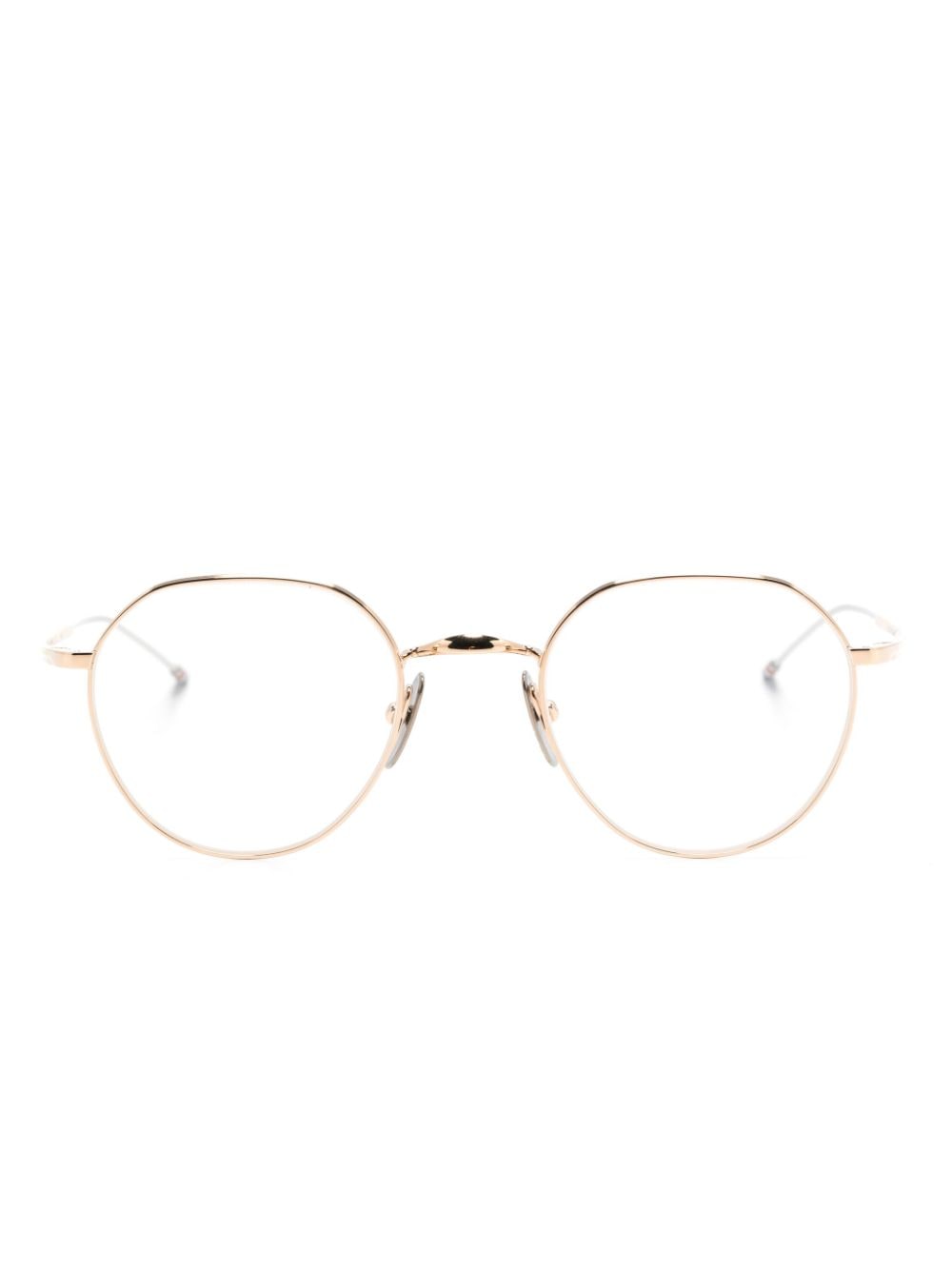 Thom Browne Geometric-frame Glasses In Gold