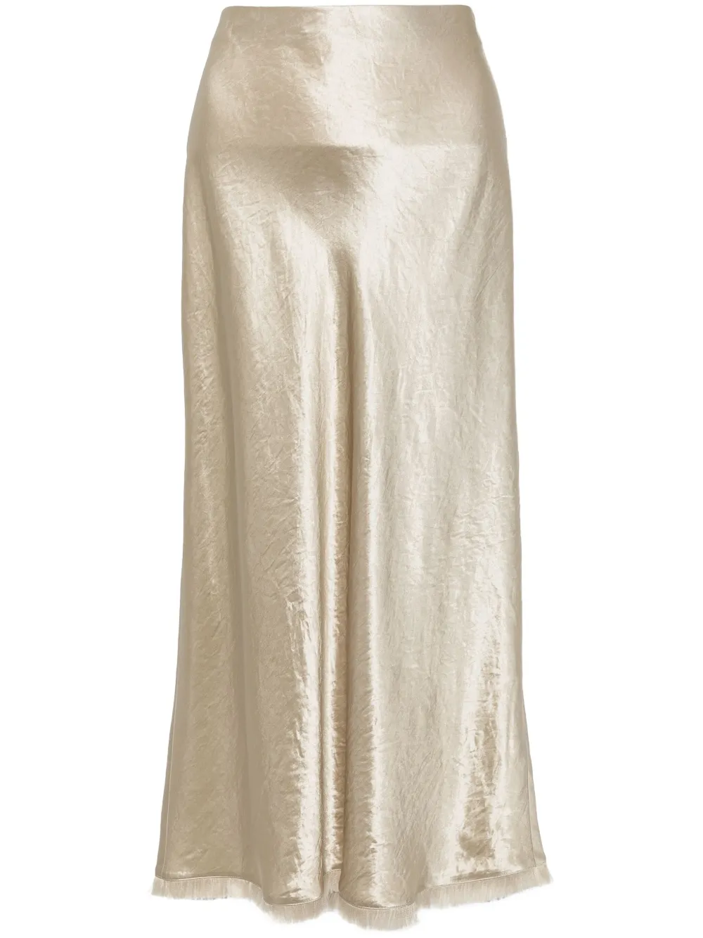 Vince Satin-finish Midi Skirt In Gold