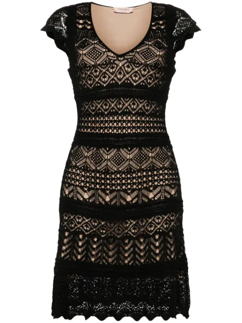 TWINSET vestido tejido con cuello en V