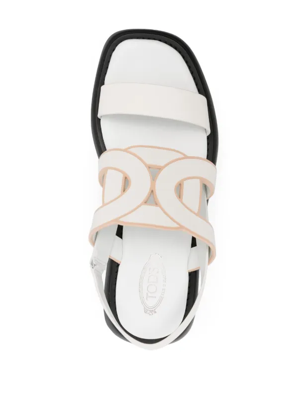 Tod's cut-out Leather Sandals | White | FARFETCH