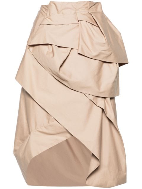 DRIES VAN NOTEN draped panelled cotton skirt