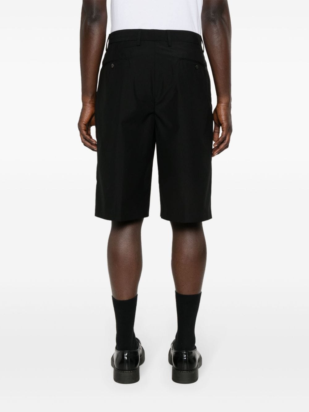 Shop Lardini Tailored Darted Shorts In Black