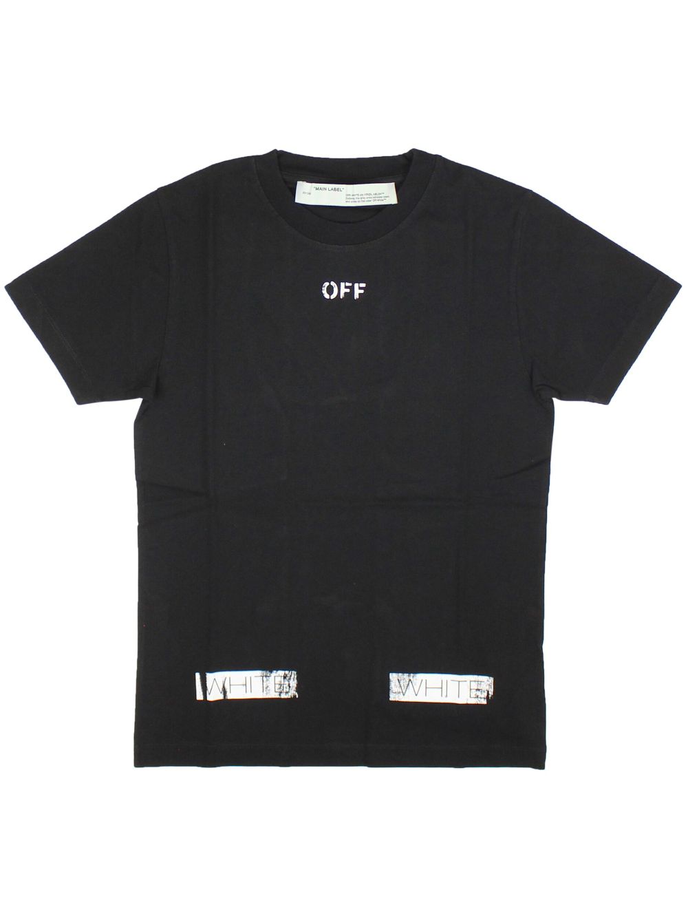 Off-white Diag-stripe Cotton T-shirt In Black