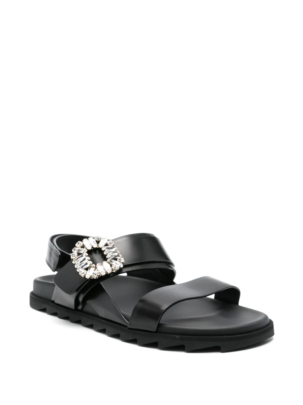 Roger Vivier Slidy Viv' crystal-buckle sandals | Flat Sandals | Image 2