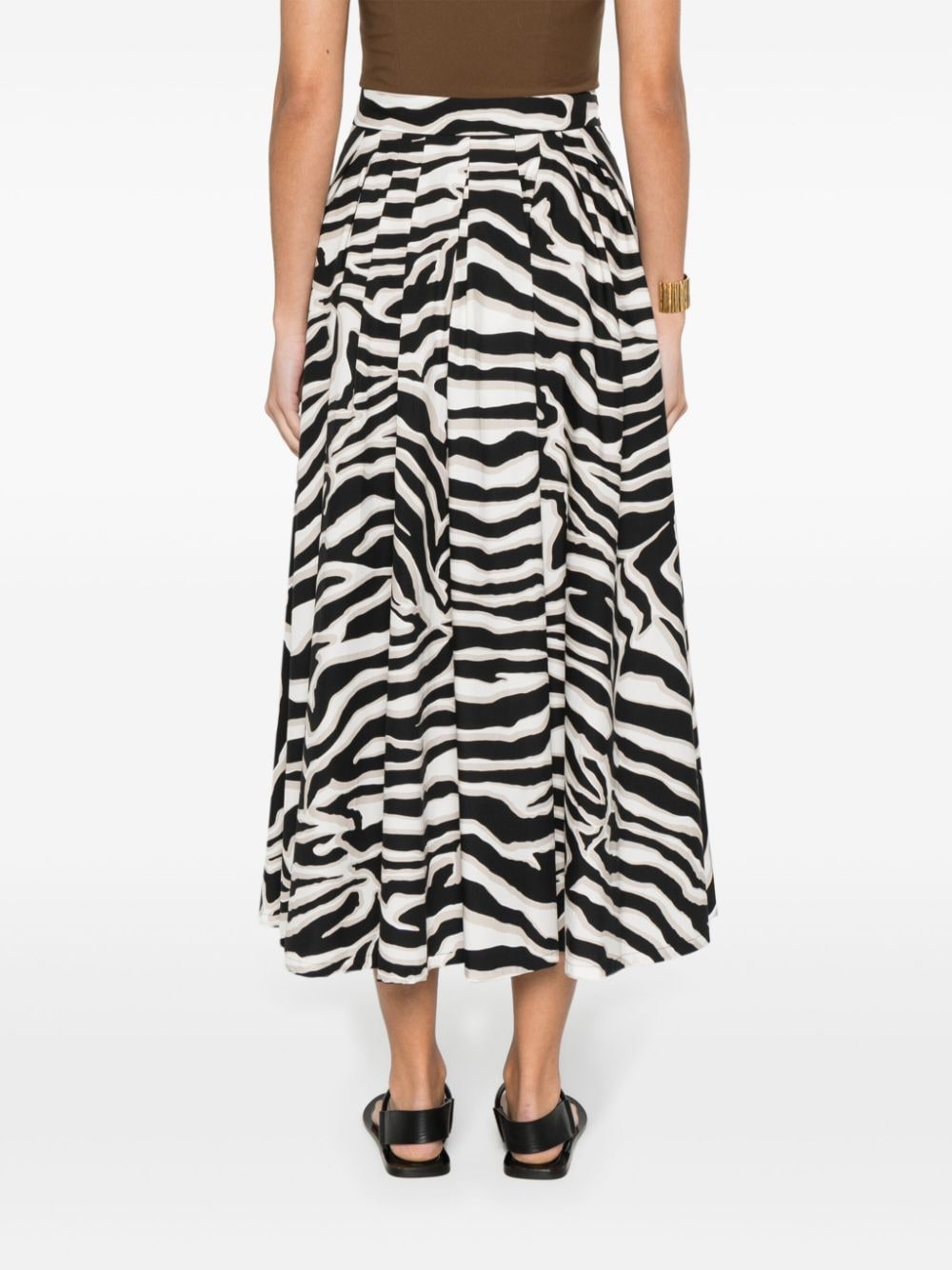 Shop Max Mara Nichols Pleated Midi Skirt In Black