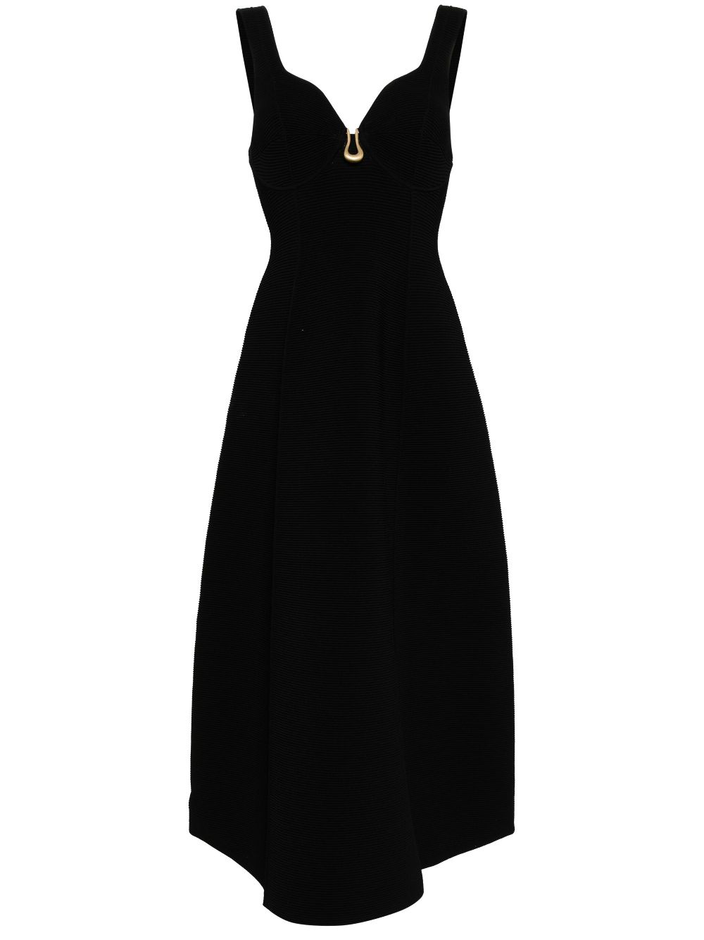 Aje Marisole Knitted Midi Dress In Black