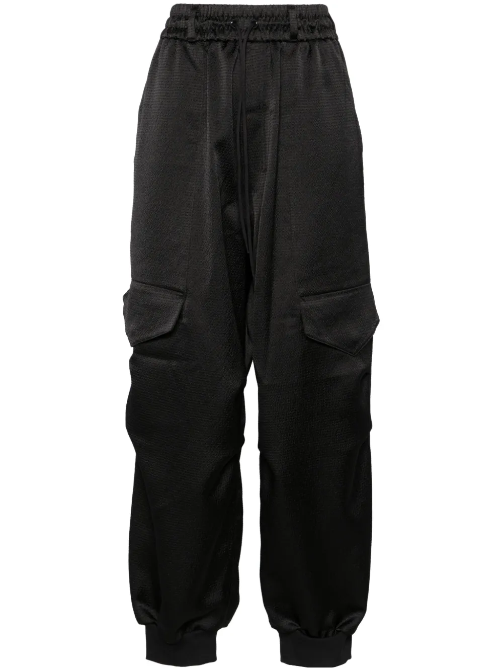 パンツ Y-3 TECH SEERSUCKER CARGO PANTS adidas Y-3 Tech Seersucker Cargo Pants - Black | Free