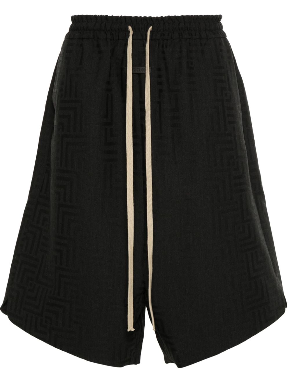 Fear Of God Patterned-jacquard Deck Shorts In Black