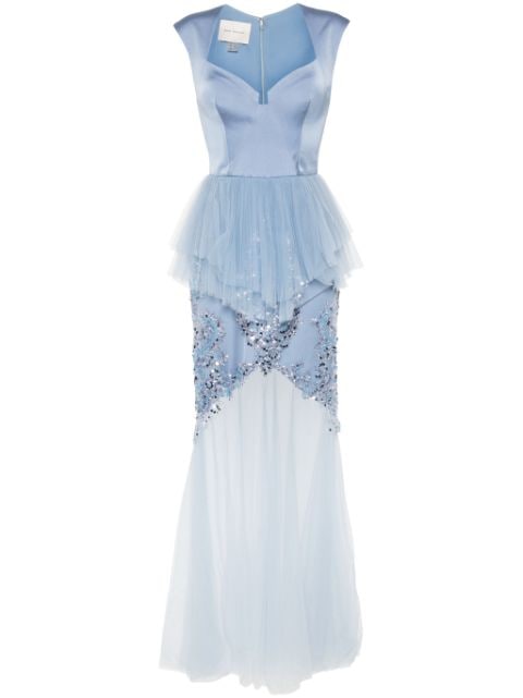 Gemy Maalouf sequin-embellished panelled gown