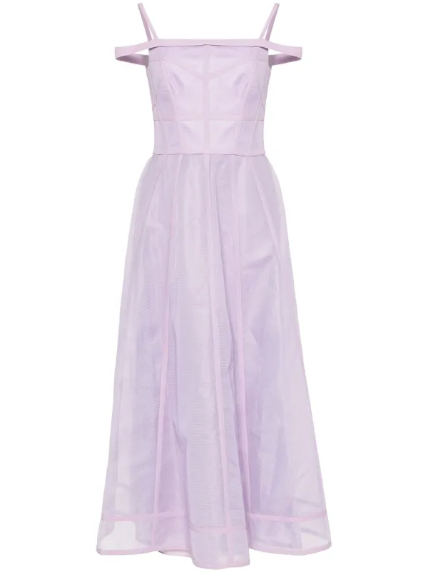 open lace back dress Vintage 1950s Princess Cut Floral Midi Tea Length Dress S main image 0