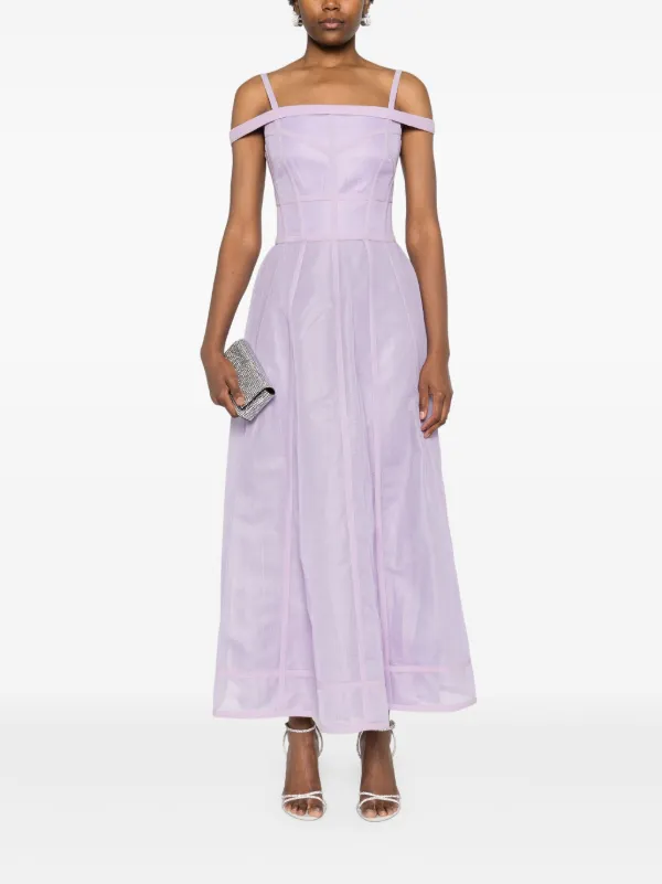 Gemy Maalouf princess-cut Midi Dress | Purple | FARFETCH GE