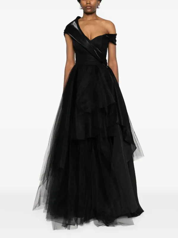 Gemy Maalouf off-shoulder Asymmetric Dress | Black | FARFETCH CA