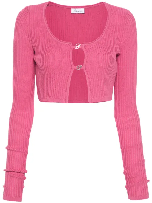 Cardigan crop à plaque logo - Blumarine - Modalova