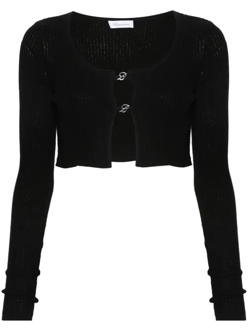 Cardigan crop à plaque logo - Blumarine - Modalova