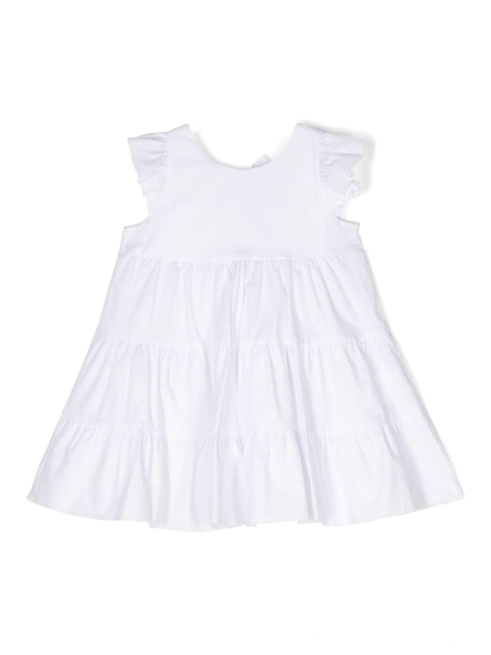 Miss Grant Babies' Ruffle-detail Cotton Dress In White