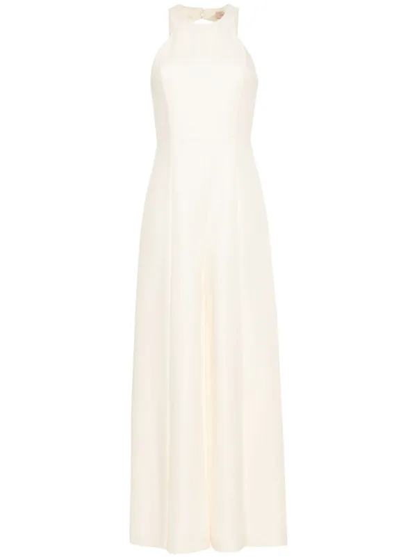 TWINSET slub-texture Jumpsuit Neutrals FARFETCH IN