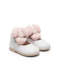 Florens floral-appliqué leather ballerinas - White