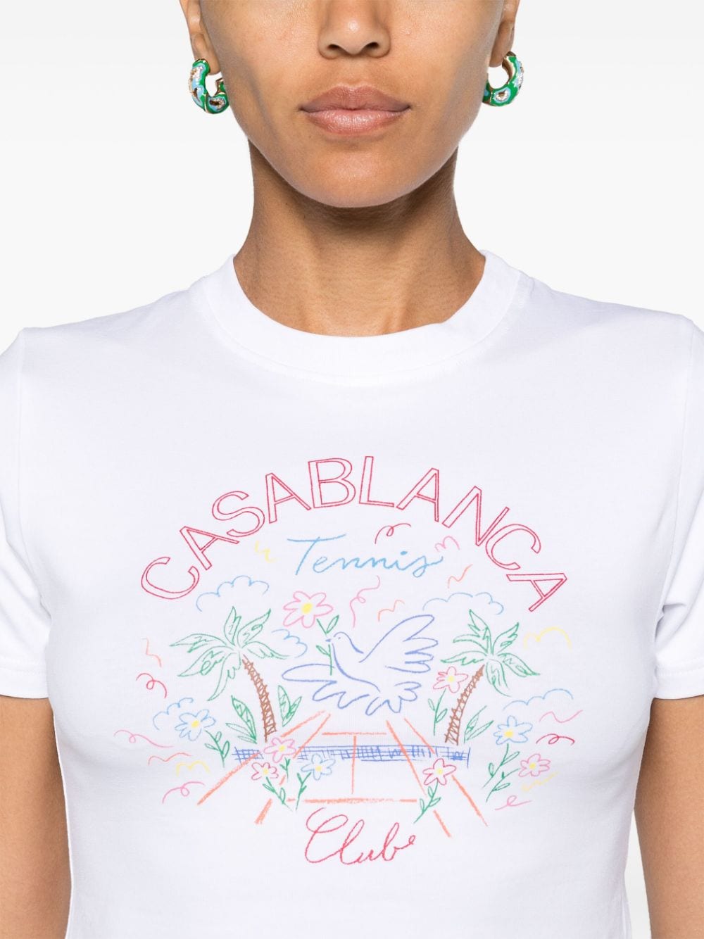 Casablanca T-shirt met print Wit