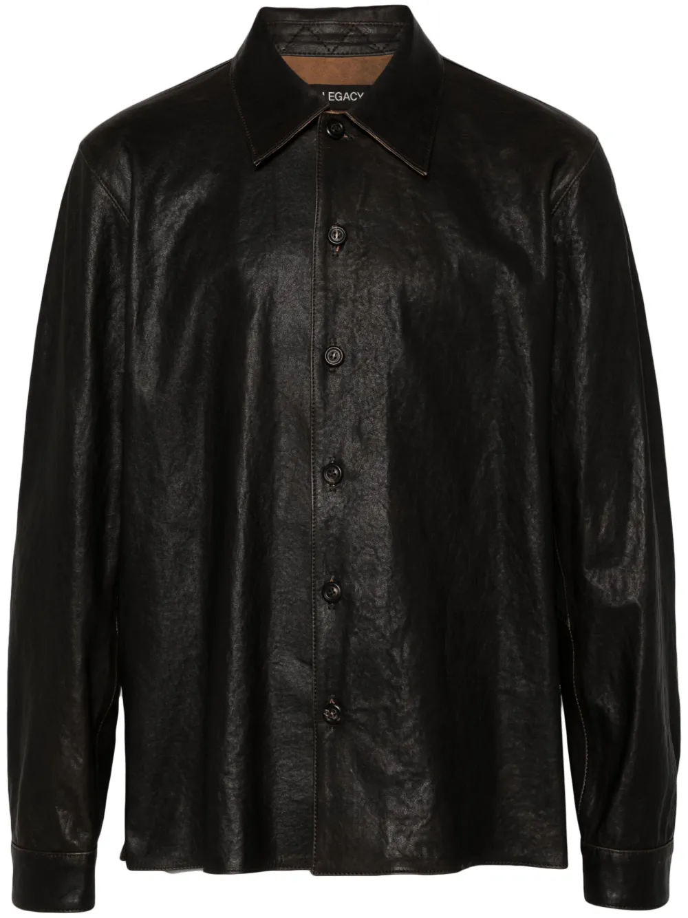 OUR LEGACY - Welding shirt - men - Cattle Horn/Lamb Skin - 52 - Black