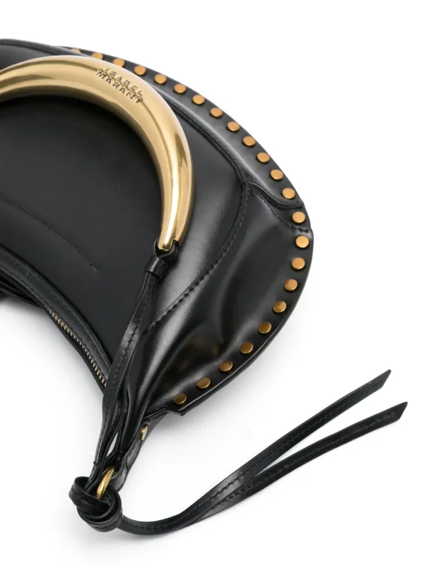 ISABEL MARANT Oskan Moon Leather Shoulder Bag | Black | FARFETCH