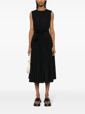 Moncler ドレス Pleated Cotton Midi Dress 関税込 Black Pleated Cotton Midi Dress - Dresses for Women | Moncler NL