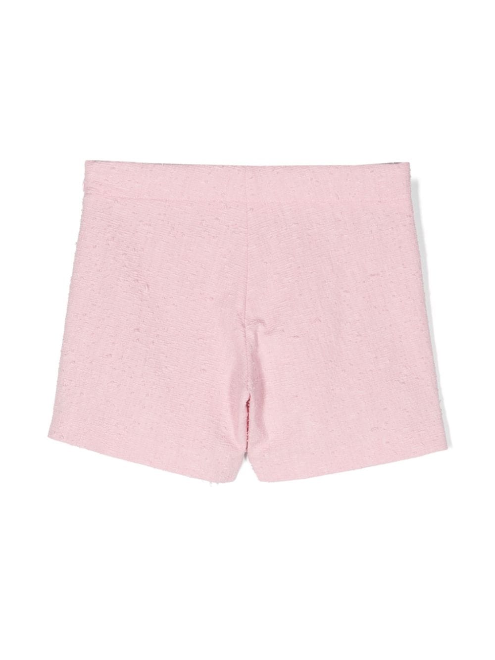 Shop Versace Medusa-buttoned Tweed Shorts In Pink