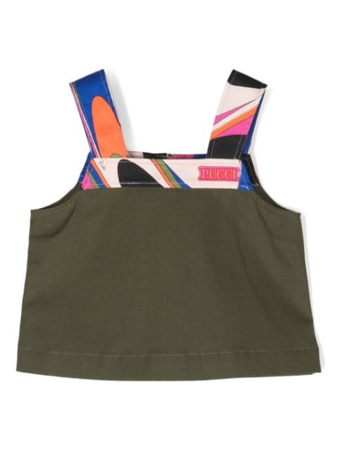 PUCCI Junior logo-patch sleeveless top