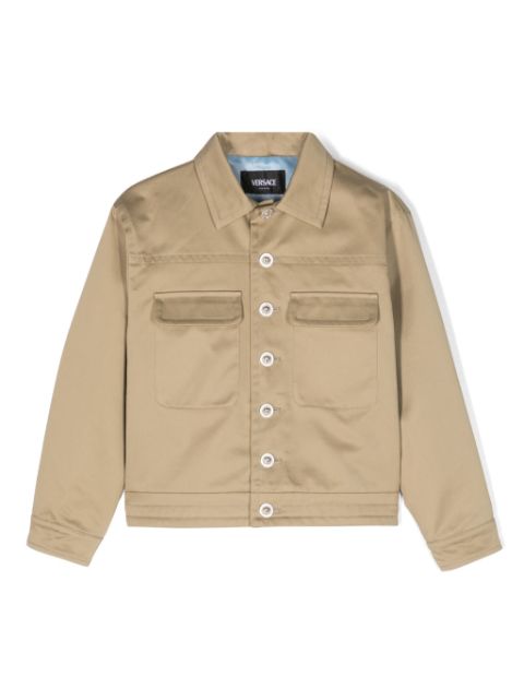 Versace Kids buttoned cotton shirt jacket