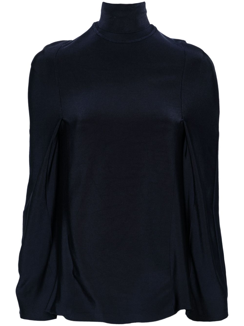 Pre-owned Jil Sander 2000s Cape Roll-neck Jumper In Blue