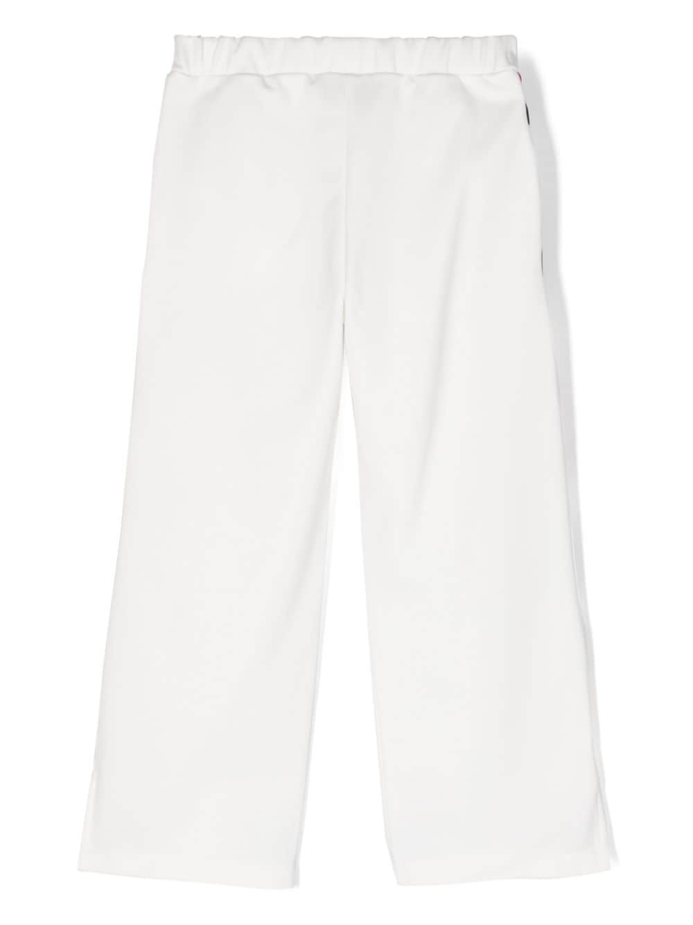 Shop Pucci Junior Iride-print Straight-leg Trousers In White