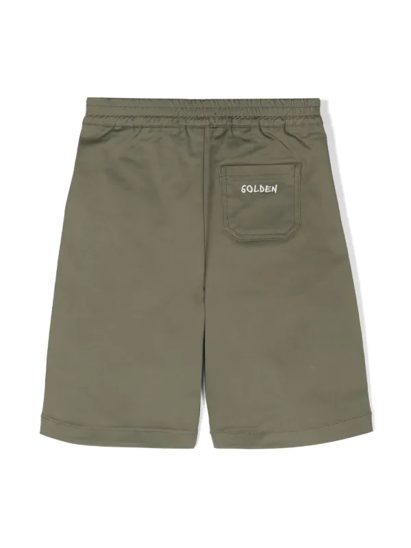 Golden Goose Kids Journey Twill Chino Shorts Green FARFETCH