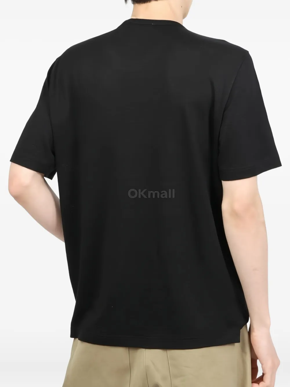 Lardini Round Neck Short Sleeve Fitted T-shirt In Black